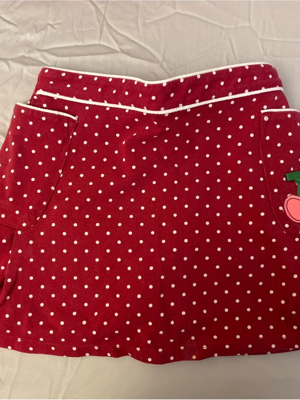 Gymboree Cotton Light Pink Cherry Tee with Red Polka Dot Skort Outfit Set Sz 5